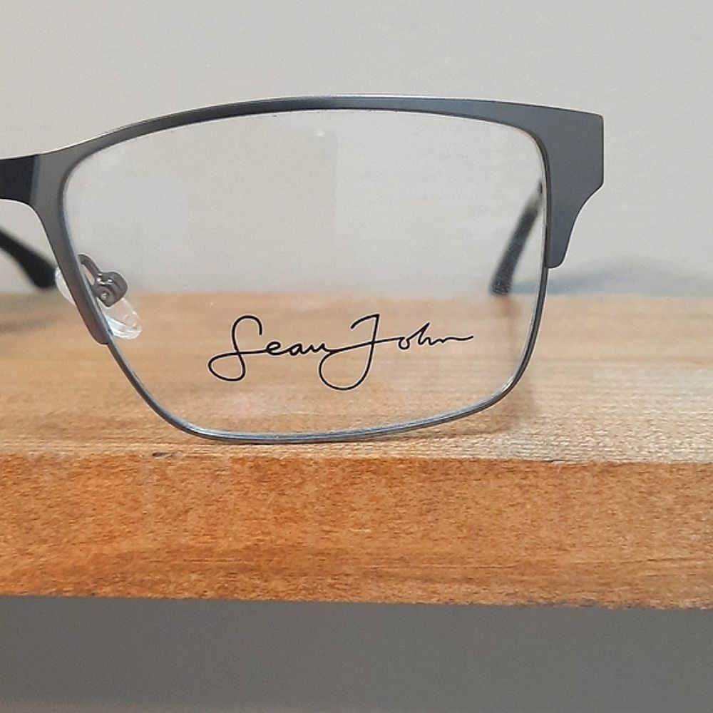 NEW Sean John Eyeglass Frame, Rx'able, gunmetal, men glasses,57-17-150, nose pad - Picture 3 of 5